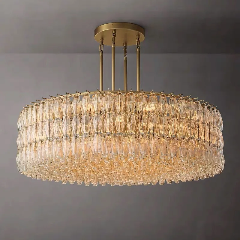 

Living room chandelier light luxury villa hotel bed and breakfast restaurant creative and simple