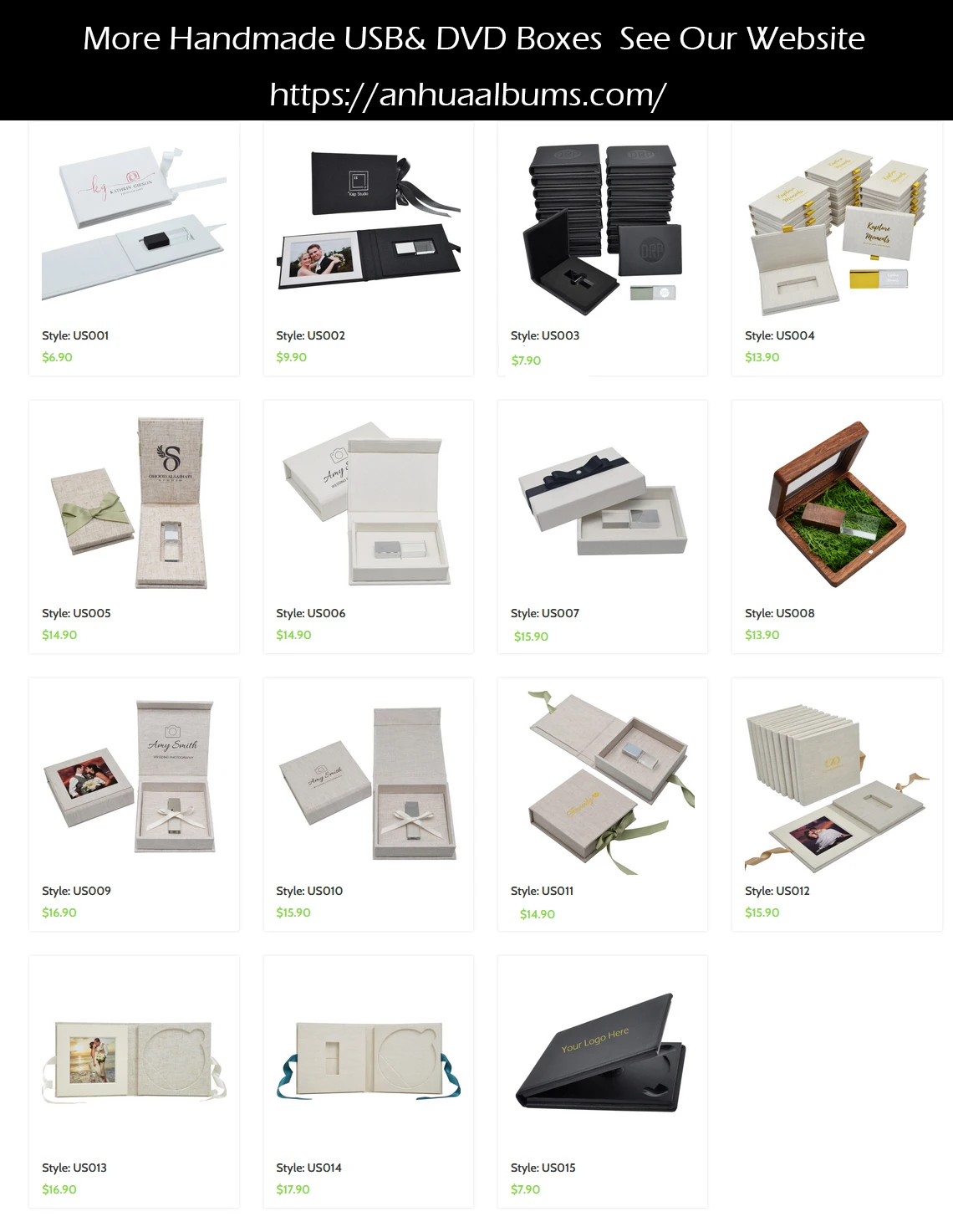 Personalized White Paper USB Case Packaging-Handmade Custom Logo Paper USB Box  - Flash Drive Packaging