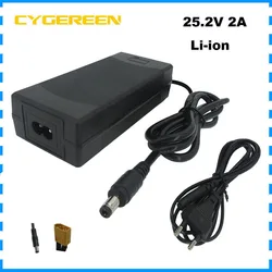 25.2V 2A Li ion Battery Charger 6S 21.6V 22.2V Lithium 18650 Charger DC XT60 Connector 100-240V Input