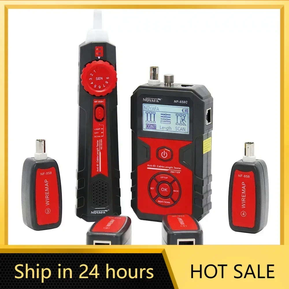 

Noyafa NF-858C Cable Tester Portable Wire Tracker RJ11 RJ45 BNC Line Locator For Measure Length Cable Network Testing Finder