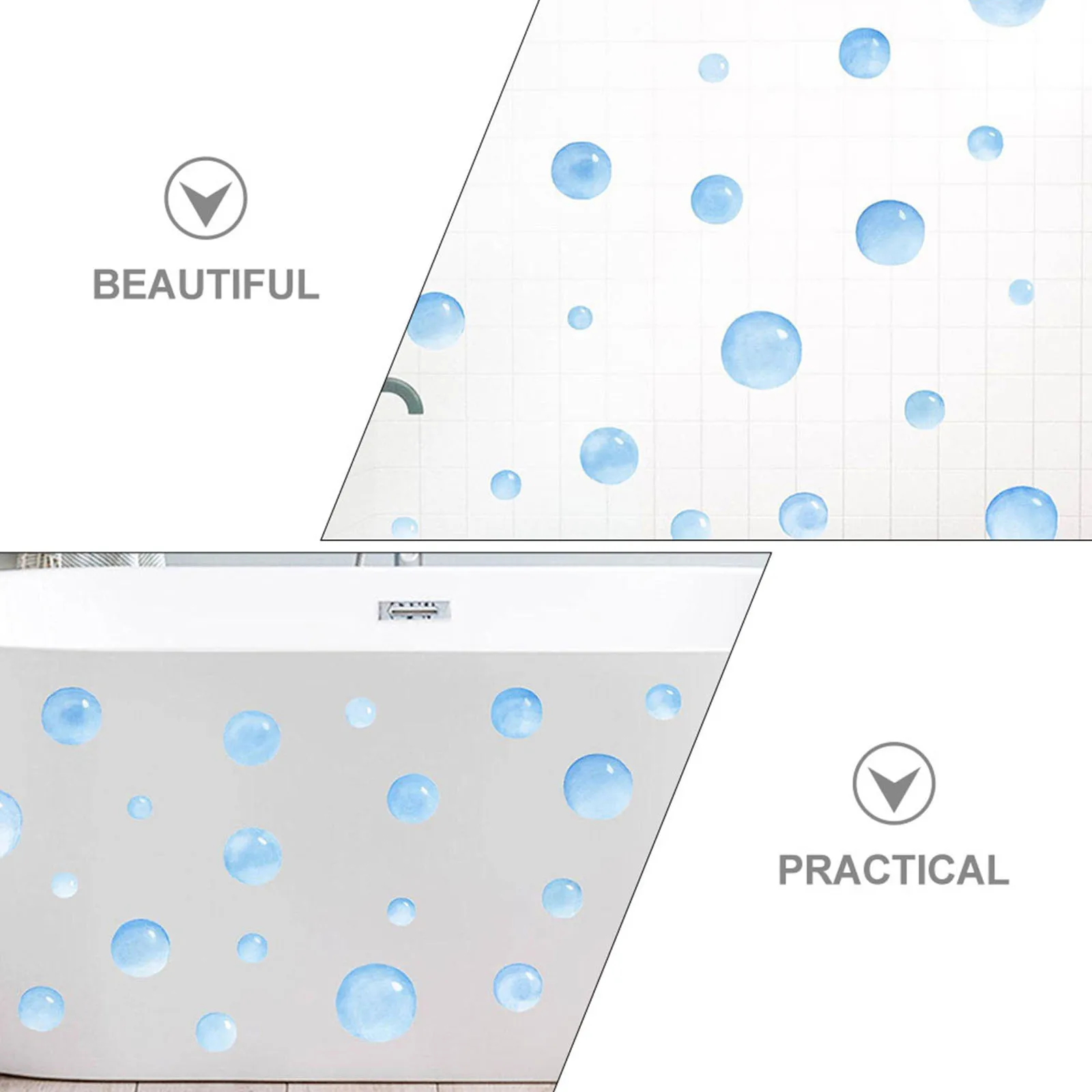 1pc Wall Sticker Bubbles Pattern Self-Adhesive Removable Peel Stick Decal For Living Room Bedroom Playroom Home Decor