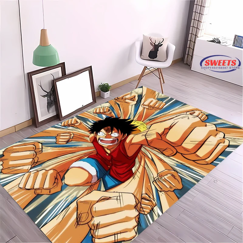 Cartoon One Piece Carpet, Monkey D. Luffy Living Room Bedroom Bed Mat,Comfortable Non-slip Durable Rug, Modern Simple Style Gift