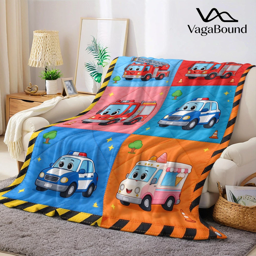 Fire Police Ice Grid Flannel Blanket Perfect for Sofa Office Bed Travel Sleep Read Relax Camping Four Season Use