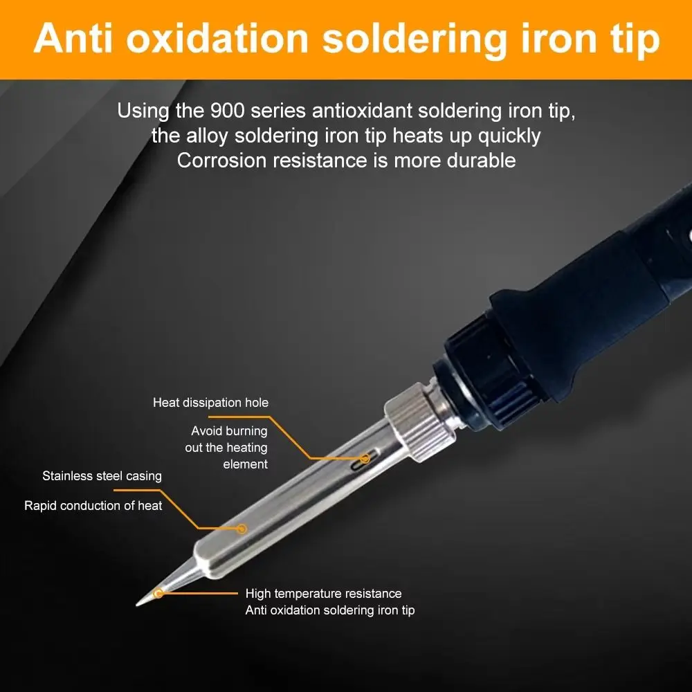 80W Electric Soldering Iron Digital Display Solder Tin Electronic Welding Repair Tools Iron Tips Adjustable Temperature
