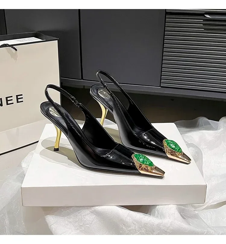 Luxury High Heel Sandals Fashion Heterosexual Red High Heels Jewel Decoration Women Shoes Banquet Shoes Womens High Heel Sandals