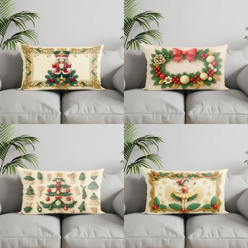 ديكور المنزل عيد الميلاد كسارة البندق نمط المخدة مناسبة ل أريكة غرفة نوم سيارة وسادة غطاء وسادة وسادة الظهر مستطيلة