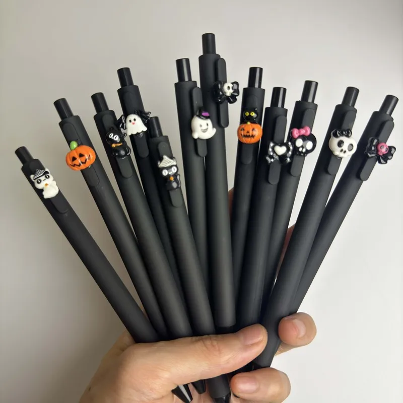 20/30pcs  Creative, simple, and cute Halloween-themed retractable gel pen with cartoon ghost design Random Color  Campus Design