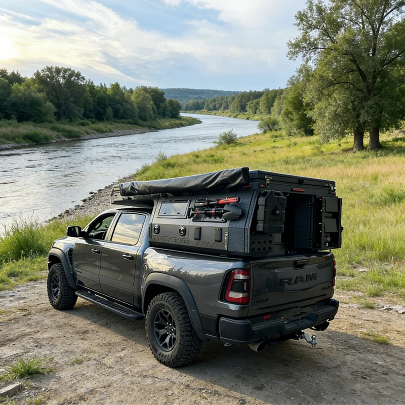 KQX Truck Bed Camper Slide in Pickup Camper for Off Road Camping Travel