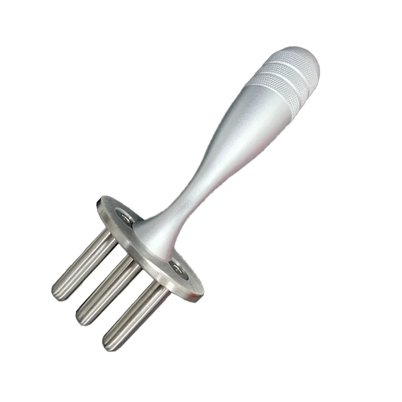 Curved-Handle Three-Pronged Magnetic Fork Gua Sha Scraping Tool – Stainless Steel  for Muscle Relaxation Remove Acid