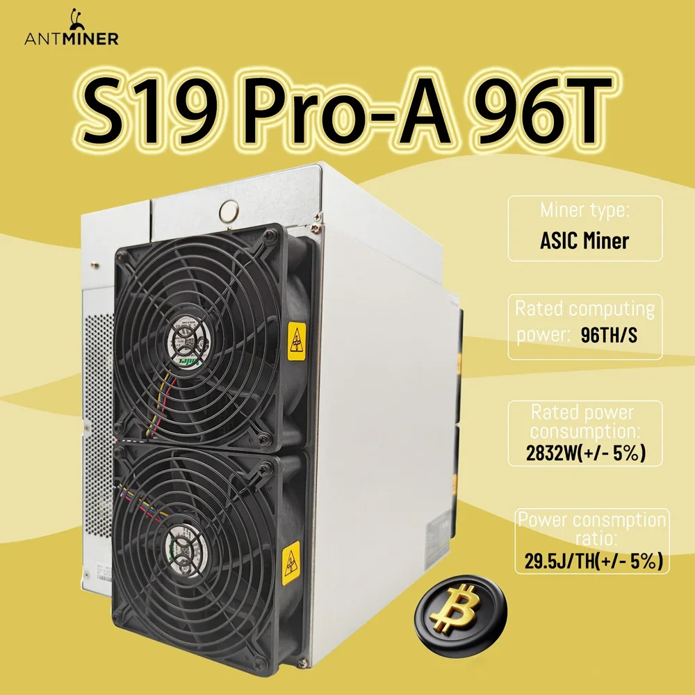 

New Bitmain Antminer S19 Pro-A 96T 84T 92Th/s 2832W Bitcoin Miner S19Pro-A 100T 104Th/s BTC Mining Machine Asic Miner S19 PRO A
