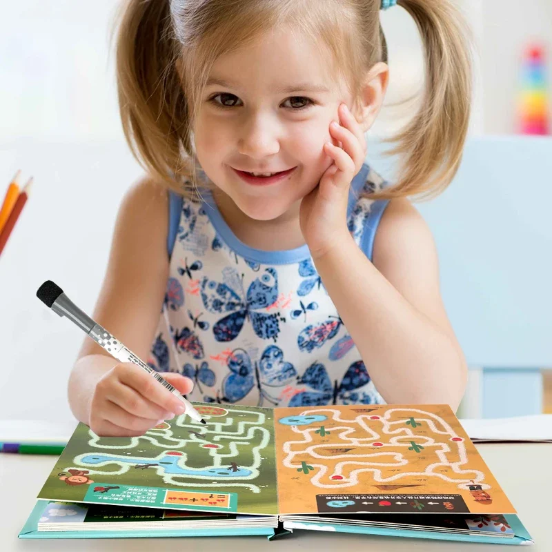 Training Maze Pen Control Book Children Labyrinth Drawing Tablet Hand Training Shape Games Set Educational Toys