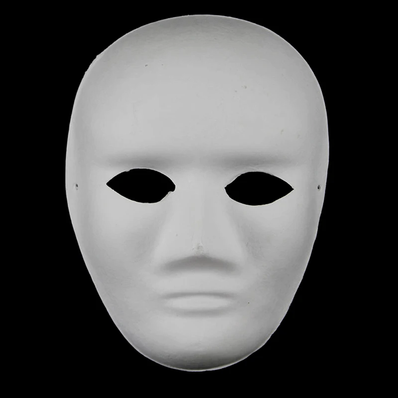 Vollgesichtsmasken aus Papier, weiß, für Halloween, Cosplay, Katze, zum Selberbemalen, für Paare, halbes Tier, Pappmaché, Party – Detail 6