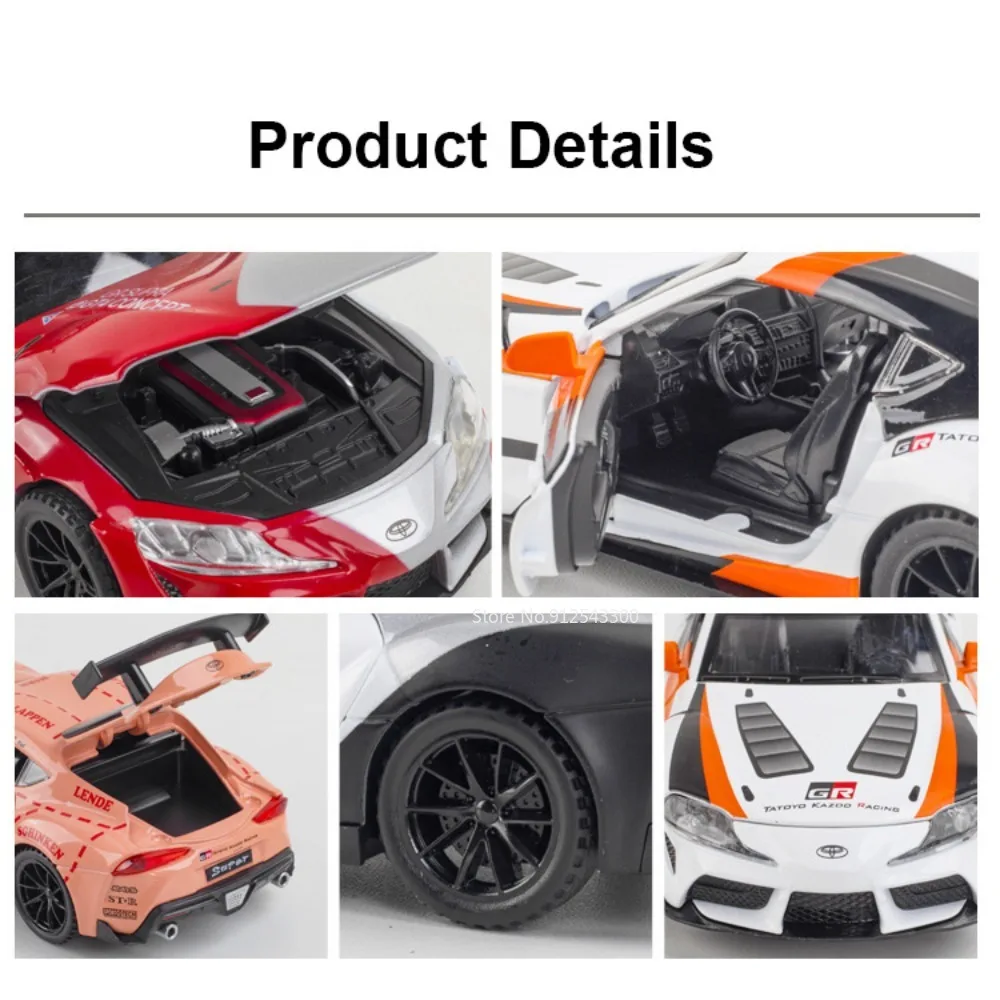 1:32 Toyota Supra GT4 Konzept Sportwagen Modell Spielzeug Legierung Körper Gummireifen Diecast Supercar Modelle Dekoration Kinder sammeln Geschenke