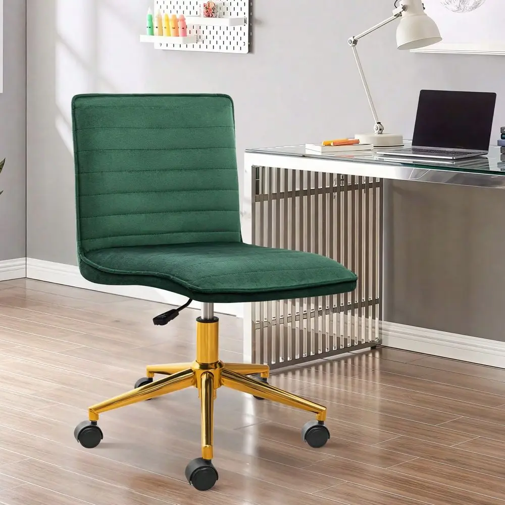 

MidBack Office Chair With Wheels Modern Vanity Chair With Tufted Back For Bedroom Luxurious Desk Chair For Home Offices Study R