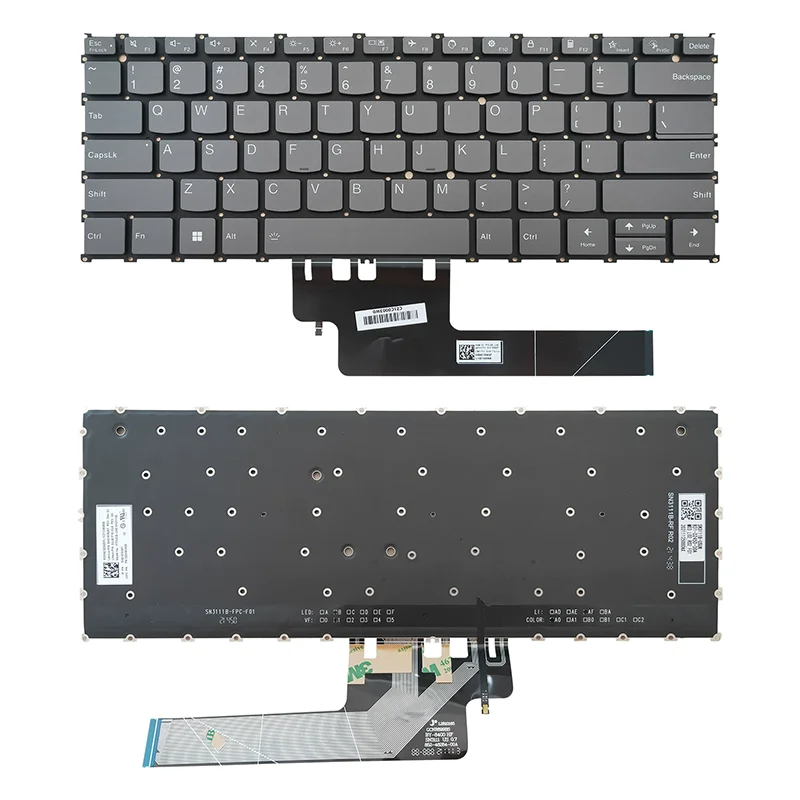 US Layout Keyboard With Backlight Backlit For Lenovo ThinkBook 13x G2 IAP yoga air 13s carbon Gray Color