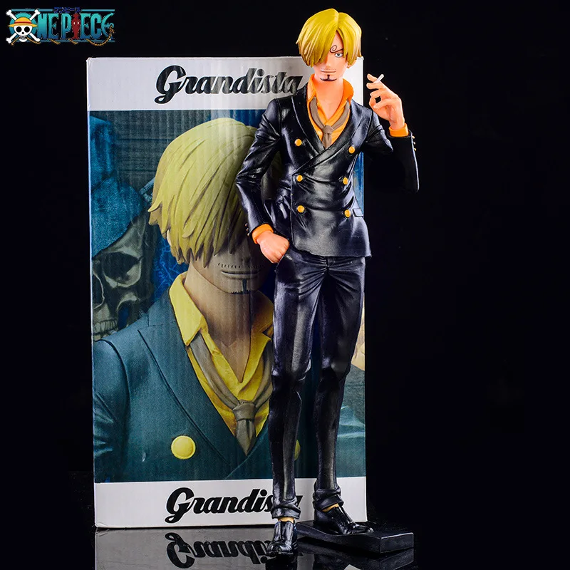 27CM Anime One Piece Vinsmoke Sanji Smoking Insert Grandista PVC Action Figures Model Dolls Toys Kids Birthday Gifts