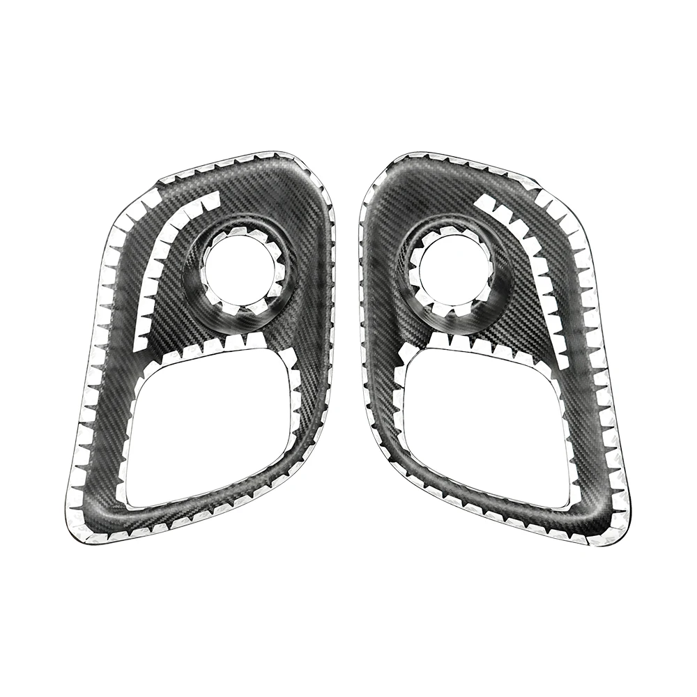 

Shasha Carbon Fiber Real Fog Lamp Cover Overlay Exterior Accessories Decoration Protection for Fiat Abarth 2017+