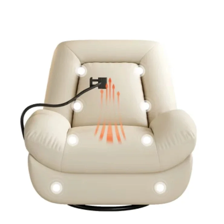 Newest Design Electric Leather Reclining Sofa Functional Sofa Chair with Massage and Mobile Phone Holder