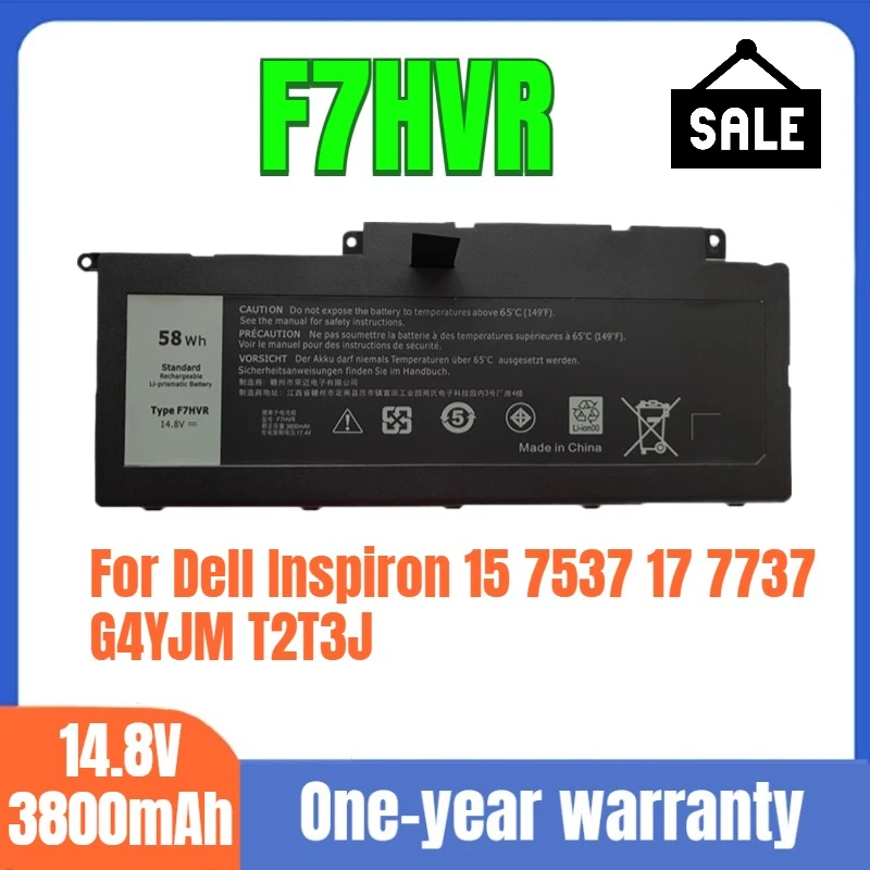 

F7HVR Dell Laptop Battery for Dell Inspiron 15 7537 17 7737 G4YJM T2T3J Genuine Li-Ion Battery