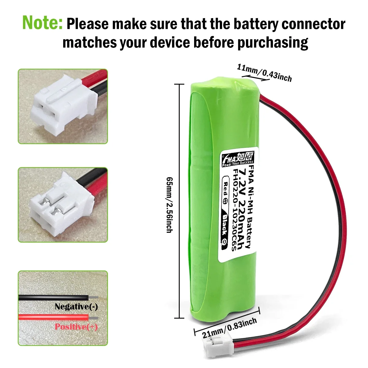 Ni-MH Battery 4.8V 220mAh for Motorcycle Bicycle Burglar Alarm Satellite Tracker