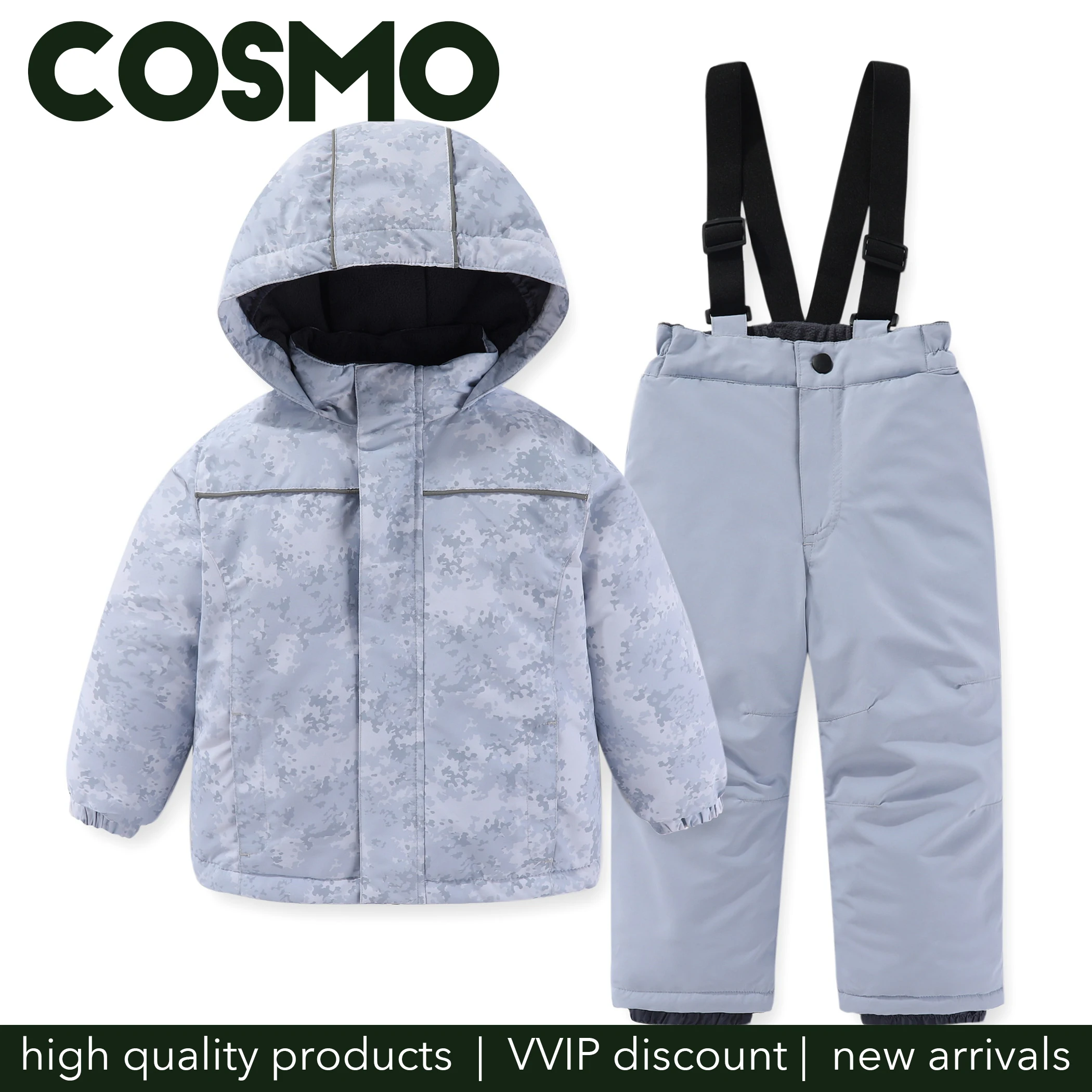 Cosmo Winter Skii Suits for Children Long Sleeves Wind-breaking Jacket and Waterproof Down Pants for Child Heated Sports Suit