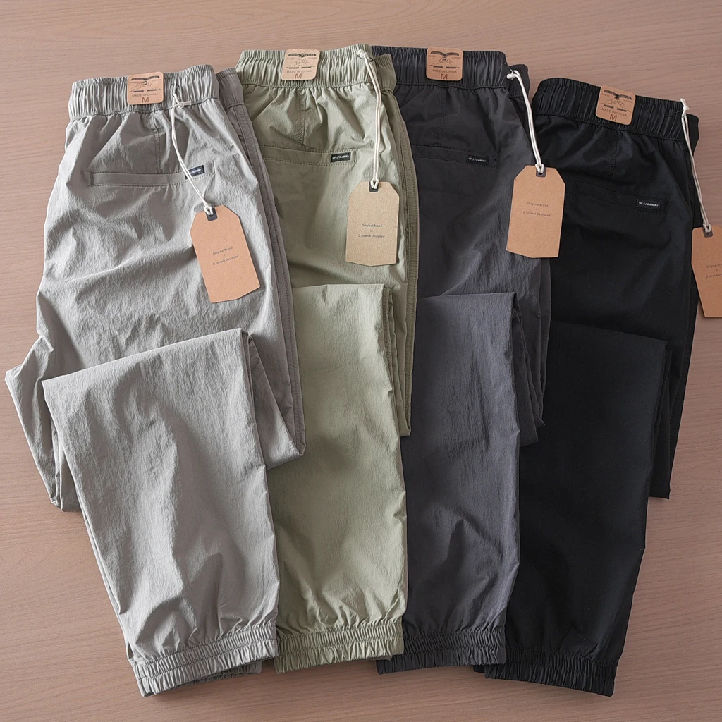 

Lightweight Qui Dry Outdoor Sports Casual Pants Men's Loose Cuffed Loose Fit Youthful Sle Summer New Arrival