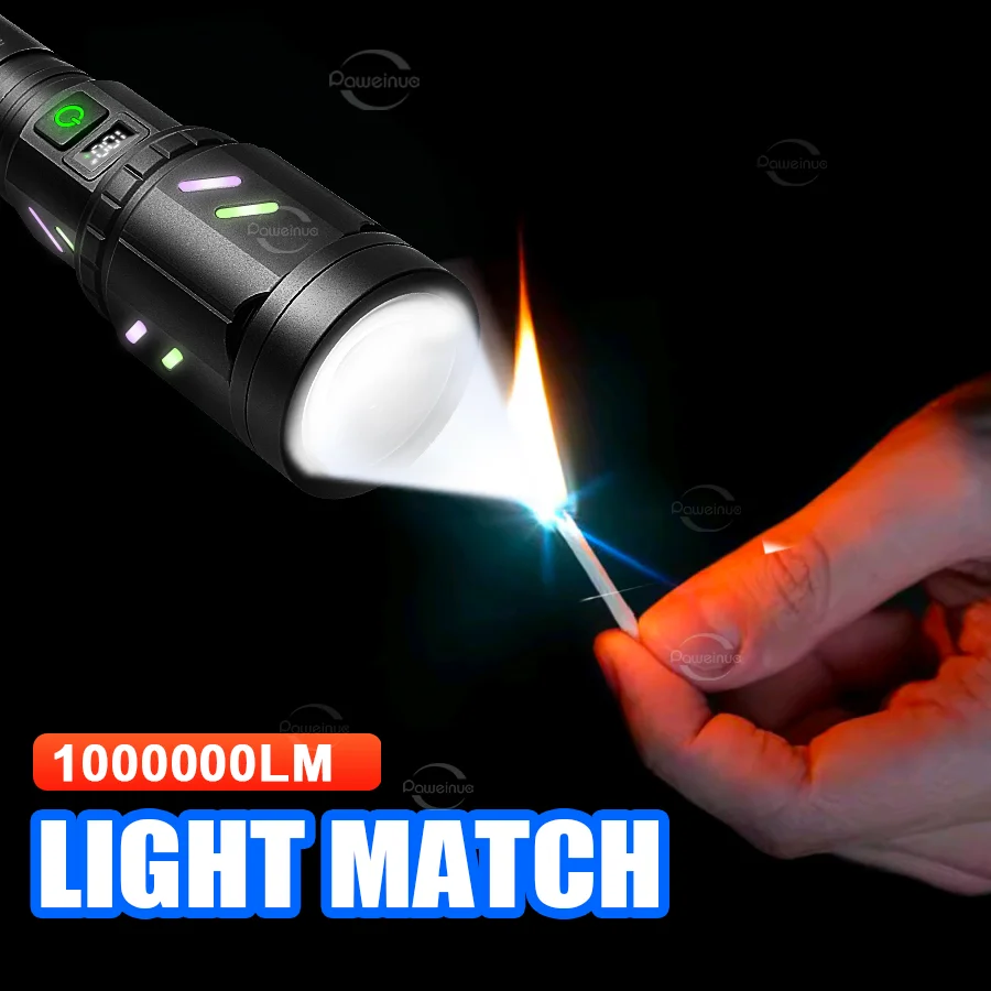 Most Powerful Led Flashlight Long Shot Waterproof Tactical Torch Concentrating Ignition Flash Light  Outdoor Adventure Work Lamp