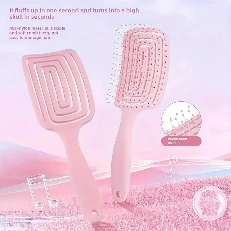 

Puffy High Crown Durable Hairdressing Comb Cleaning Styling and Massaging Functions, Cushion Flat Brush, Scalp Massage Brush.