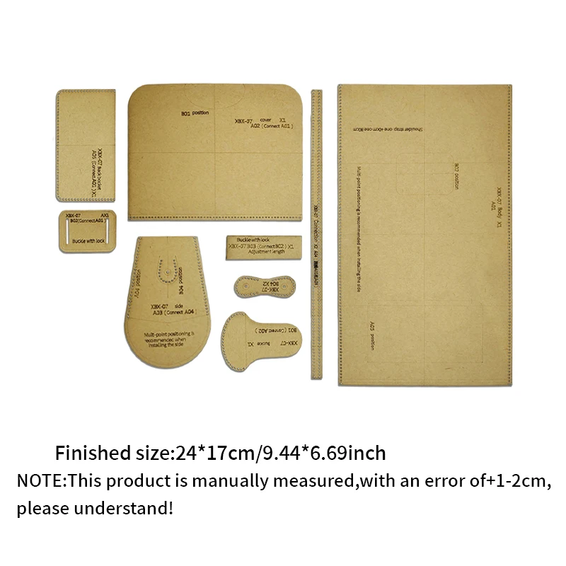 YOMDID 9PCS Handmade Leather Shoulder Bag Making Kraft Template DIY Crossbody Bag Kraft Stencil Leather Craft Handmade Template view 5