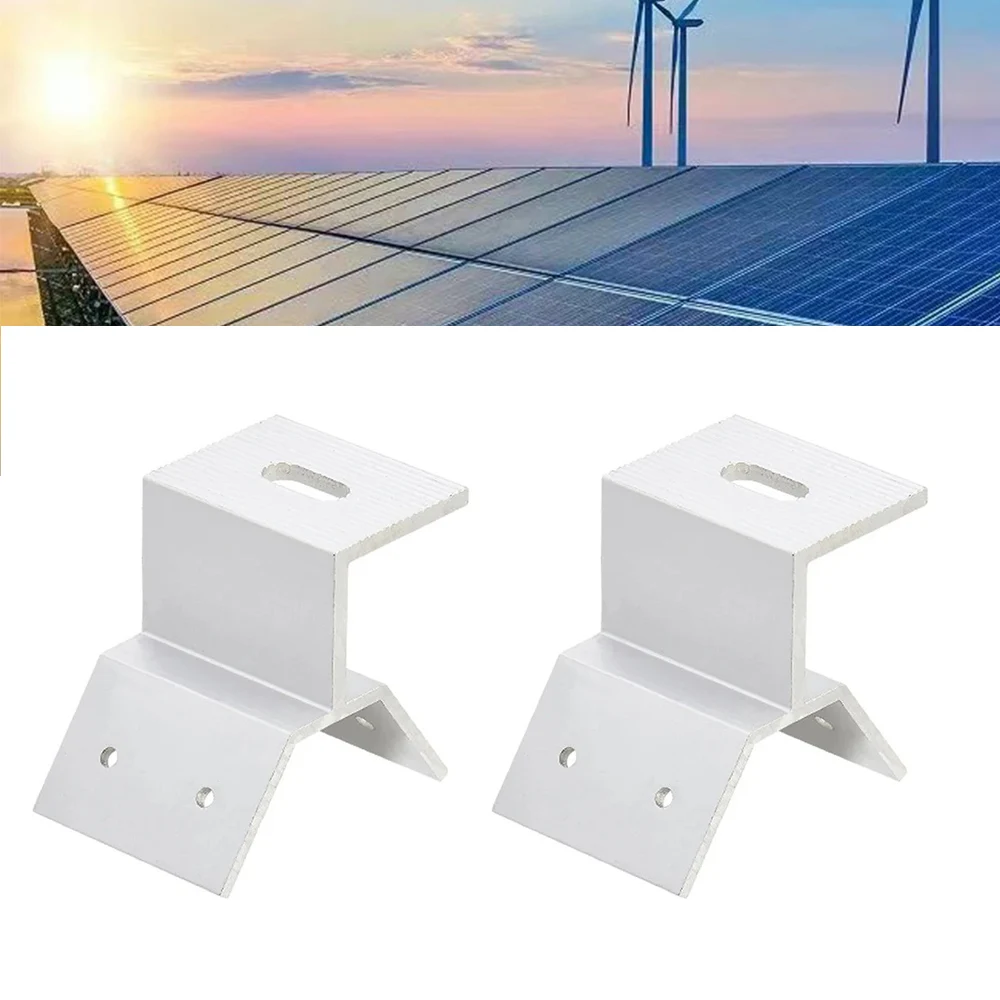 4pcs Solar Panel Mounting Brackets Trapezoidal Fixture Bracket Solar Panel Aluminum Rail Clamps Support Mount for RV Boat Roof