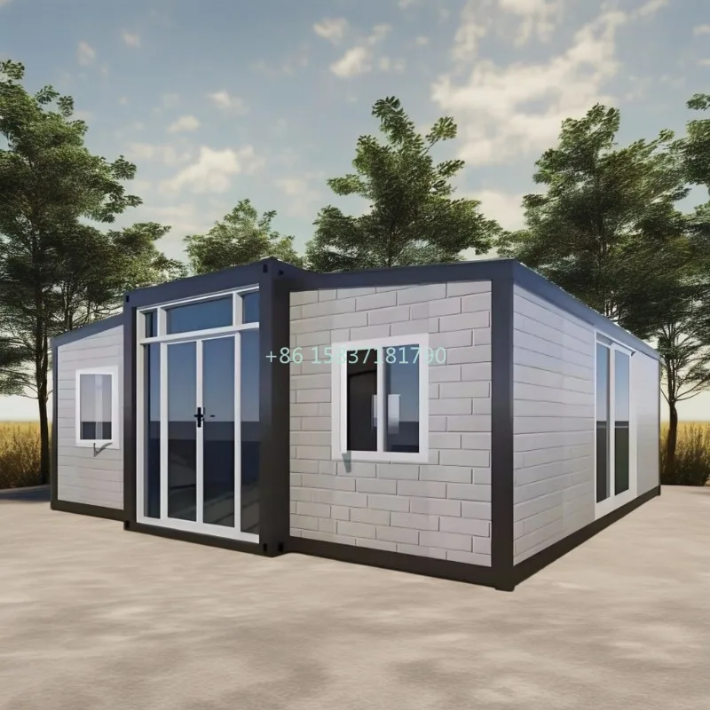 Prefab Expandable Container House Steel Portable Prefabricated 20ft 40ft Villa Container House Sunrooms Glass Folding Houses