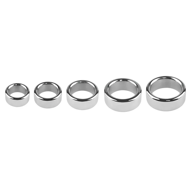 7 Size Small Stainless Steel Metal Penis Lock Cock Ring Set Male Erection Delay Time Penis Ring Bondage Sex Toy For Big Man