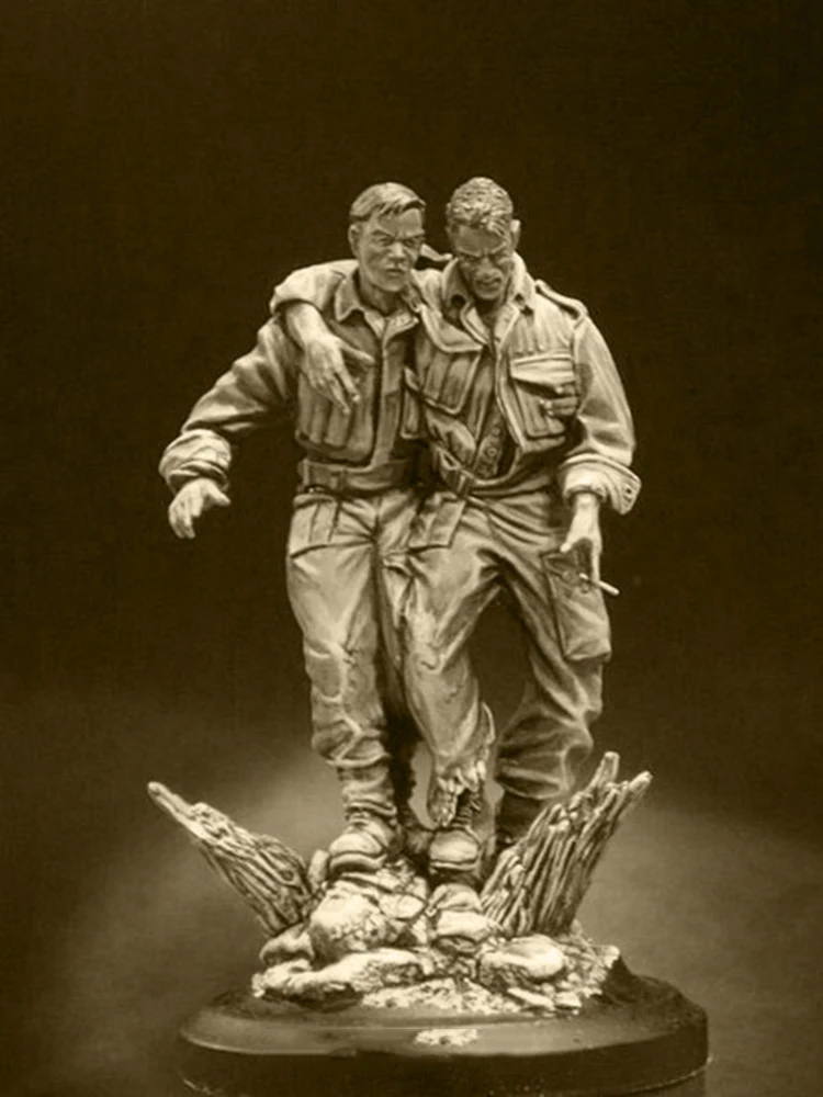 Harzfiguren-Modellbausatz, unmontiert, 1/16, Ancient Wounded Set, inklusive 2 (MIT BASIS), unbemalter Sammelfiguren-Bausatz