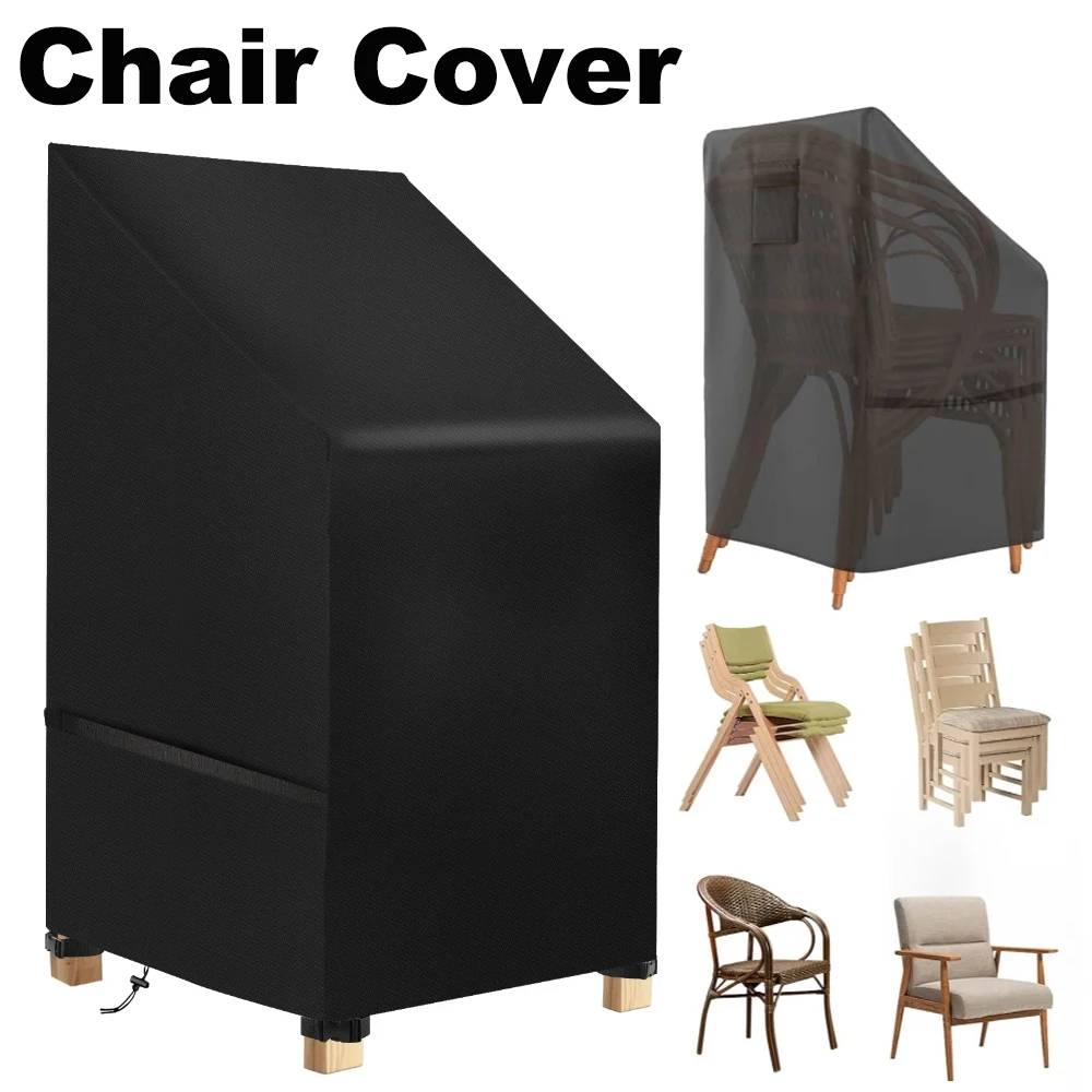 210D Chair Cover Portable Waterproof Washable Breathable PVC Coating Patio Garden Backyard Balcony Covers with Storage Bag