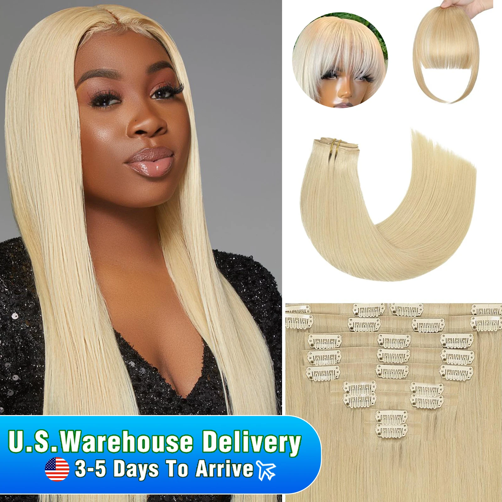 613 Blonde Bone Straight Human Hair Bundles 14