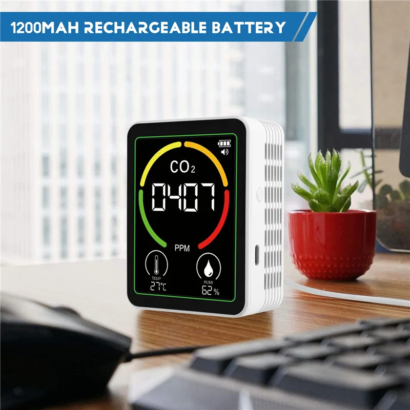 

【58% OFF】MT03 3 In 1 Air Quality Monitor CO2 Temperature Humidity Tester CO2 Detector Carbon Dioxide Detector