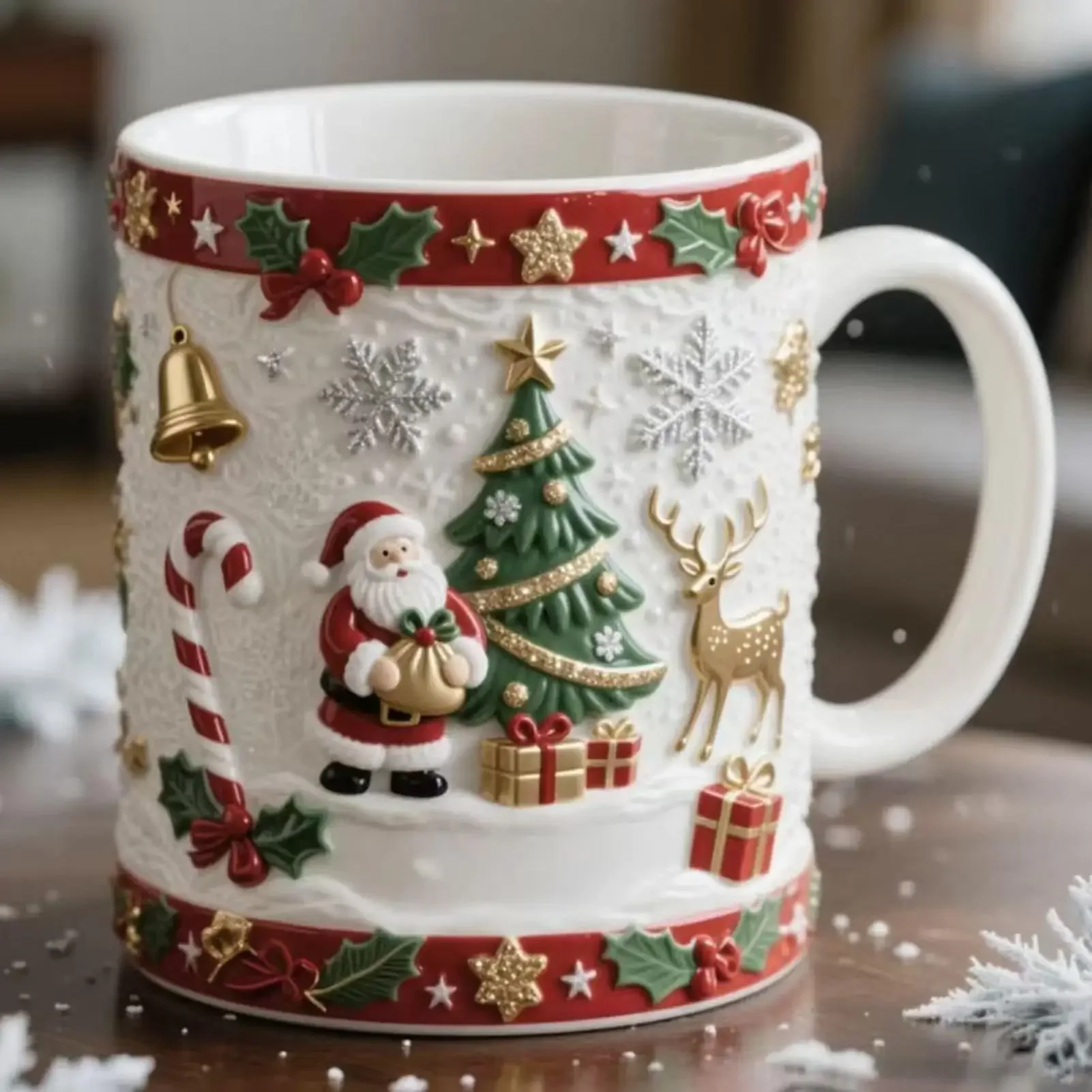 

Christmas Coffee Cups Resin Breakfast Cup Tea Mugs for Morning Routine Birthday Party Seasonal Celebrations Work Relaxing