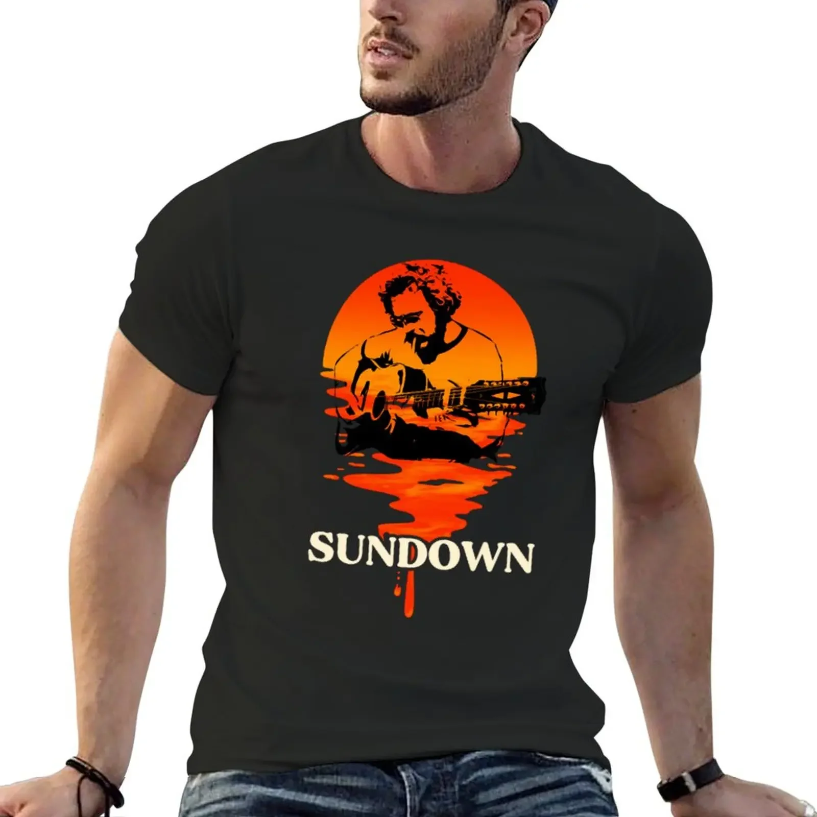 Gordon Lightfoot Sundown T-Shirt vintage graphic tee sports fans oversizeds Men's t-shirt