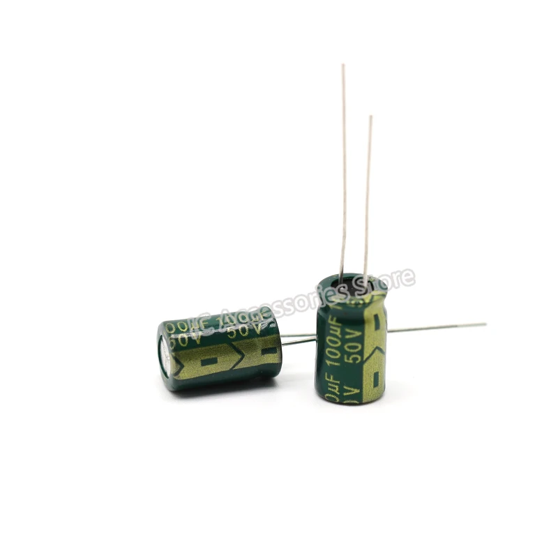 50pcs 50V100UF volume 8x12MM high frequency low resistance high temperature DIP electrolytic capacitor 100UF 50V