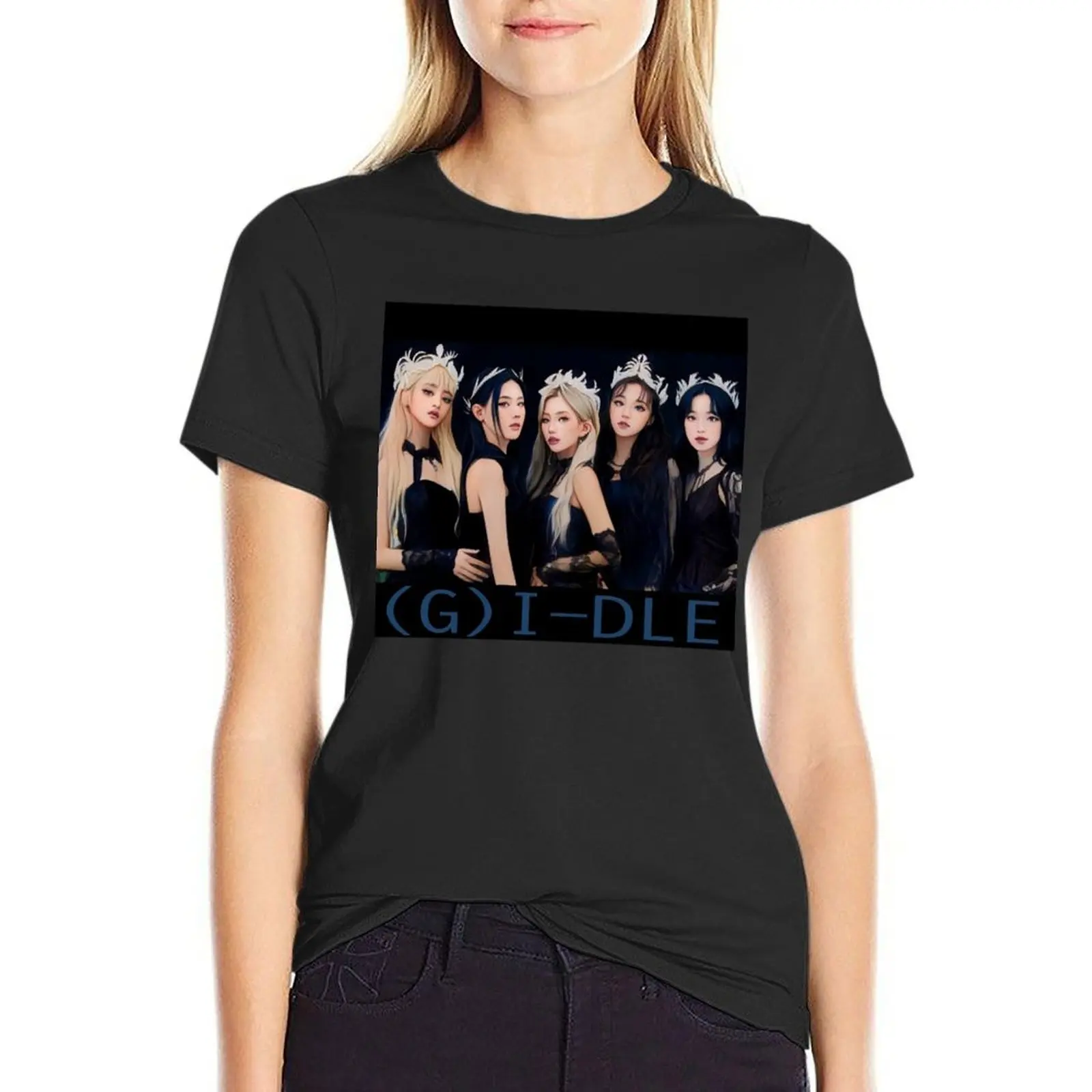 

(G)I-DLE Never Die Group T-Shirt Short sleeve tee tops cotton t shirts Women