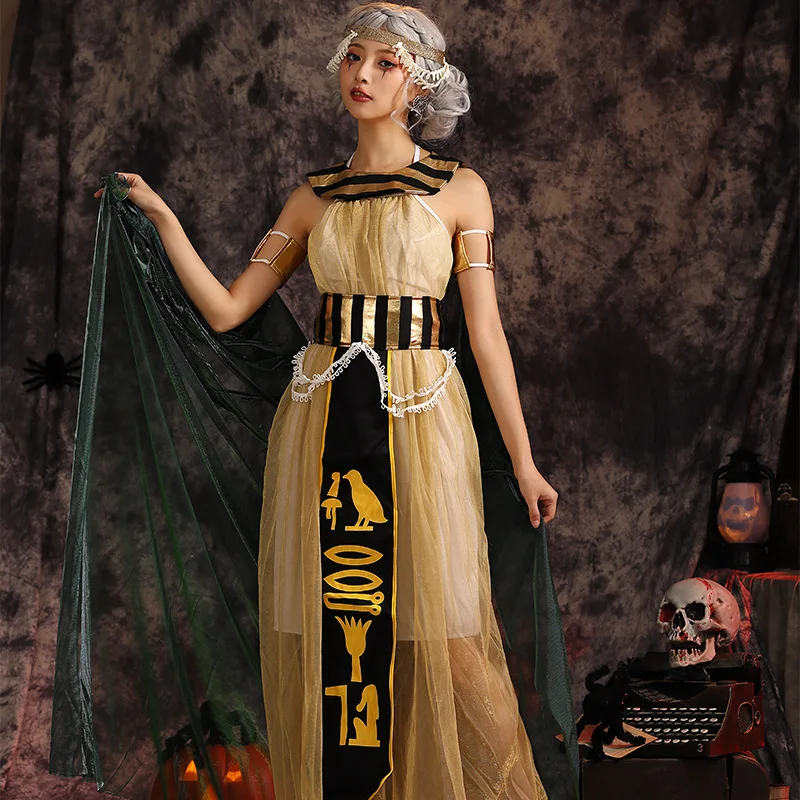 

Goddess Long Dress Role Play Costume Queen Dance Performance Halloween Festival Traditional Ethnic Stage Performance Women's ...