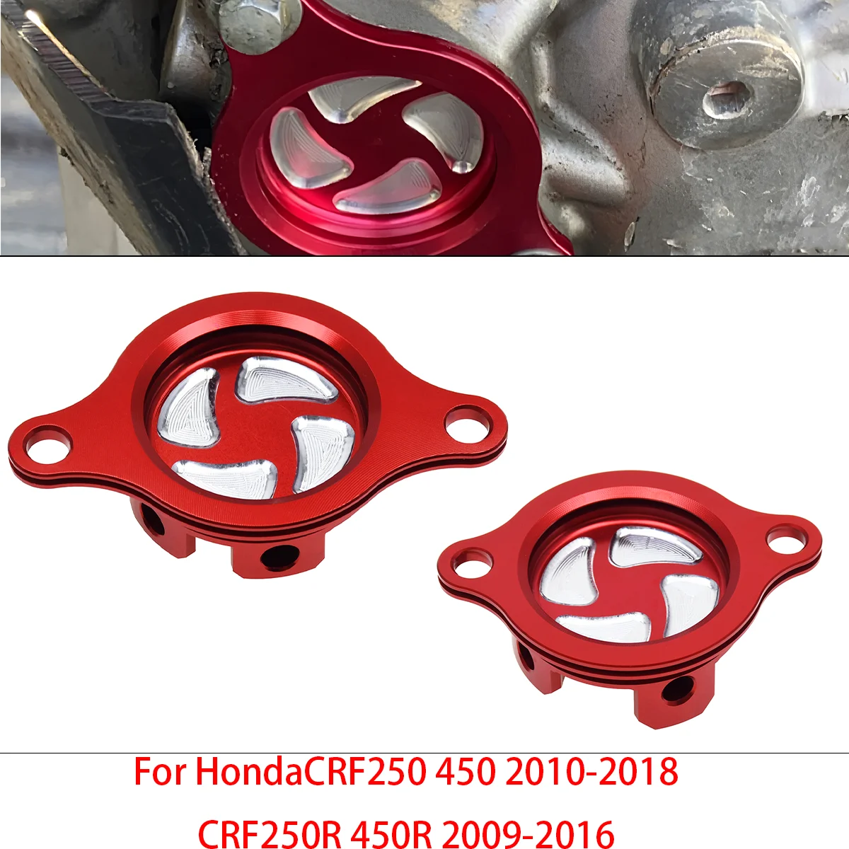 High quality CNC Machined Aluminum Oil Filter Protective Cap Cover Replacement Parts Fit Honda CRF 250R 450R 2009-2016 Dirt Bike