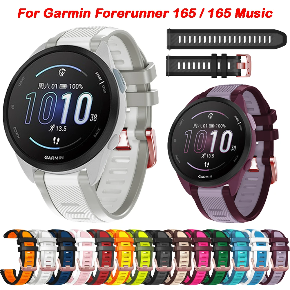 สายคล้องคอซิลิโคนสําหรับผู้เบิกทาง Garmin 165 245 645 วงดนตรีสําหรับ Vivoactive 3 5 Venu SQ 2 Plus 20 มม.สร้อยข้อมือ