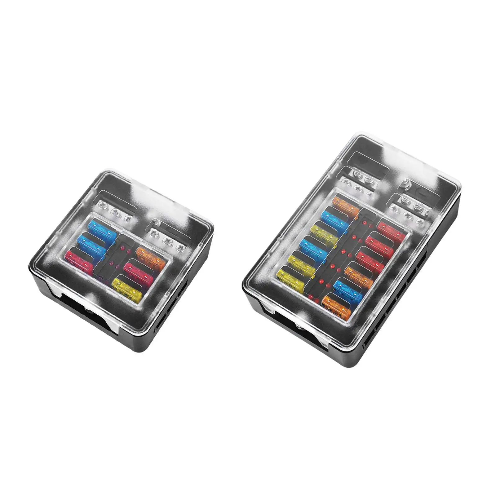 

Generic Blade Fuse Block 32V 100A Dustproof with Cover Fuse Box Fuse Panel with LED Warning Indicator for Marine Van RV Car