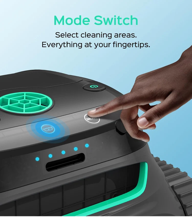 Intelligent programmable robot pool cleaner with powerful suction and wall climbing functions for easy pool maintenance