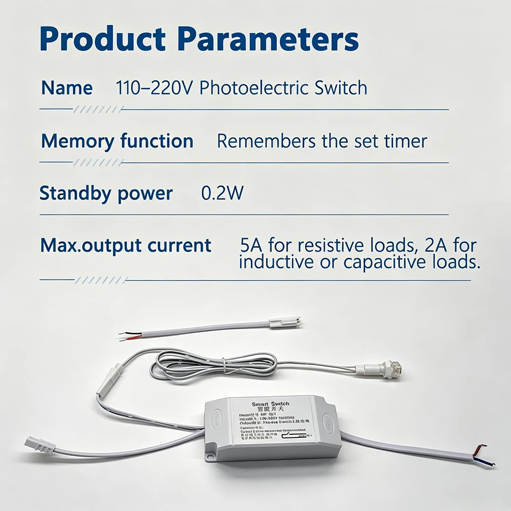 110V/220V Wide Voltage AC Photocell Remote Switch Module|Day/Night Auto On/Off|Memory Function Low Standby Lamp Controller