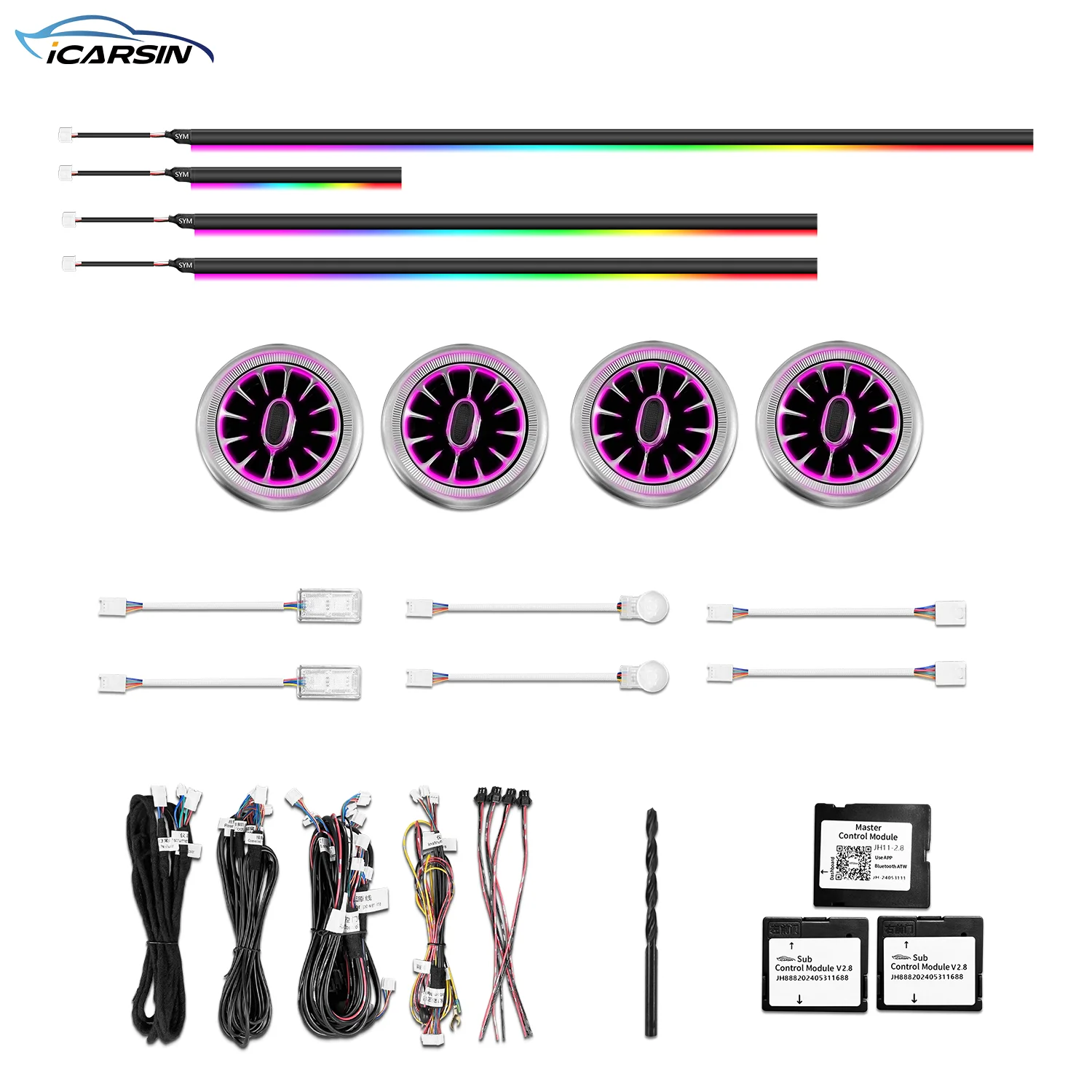 

ICarsin Upgrade 256 Colors LED Car Interior Ambient Lighting For Mercedes-Benz Smart Coupe 453 Strip Decoration Accessories