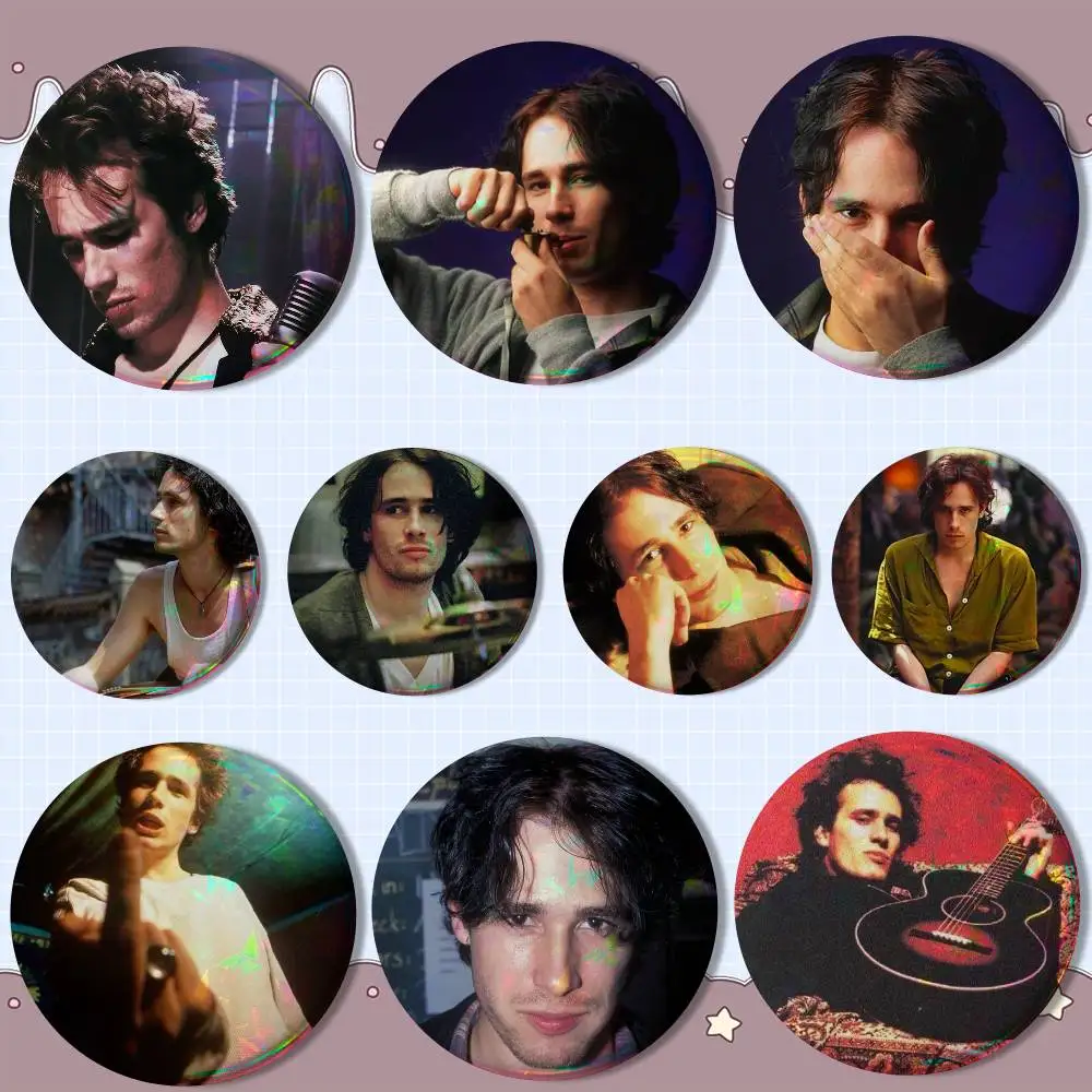 

J-Jeff Buckley Grace COOL Laser reflective round badges pins bag clothing decorations collectibles gifts for friends