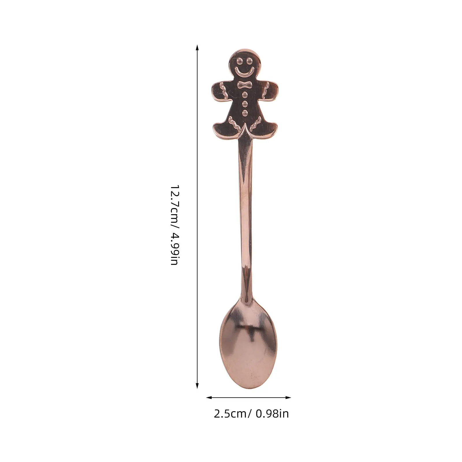 10Pcs Christmas Gingerbread Teaspoons Stainless Steel Coffee Spoons Dessert Spoons for Holiday Stirring Mixing