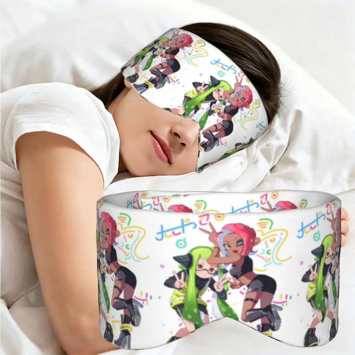 Splatoon Play Gamer sleep mask Light Blocking Portable Eye Cover for Girls Boys Travel Party Gift Eyeshade eyepatch